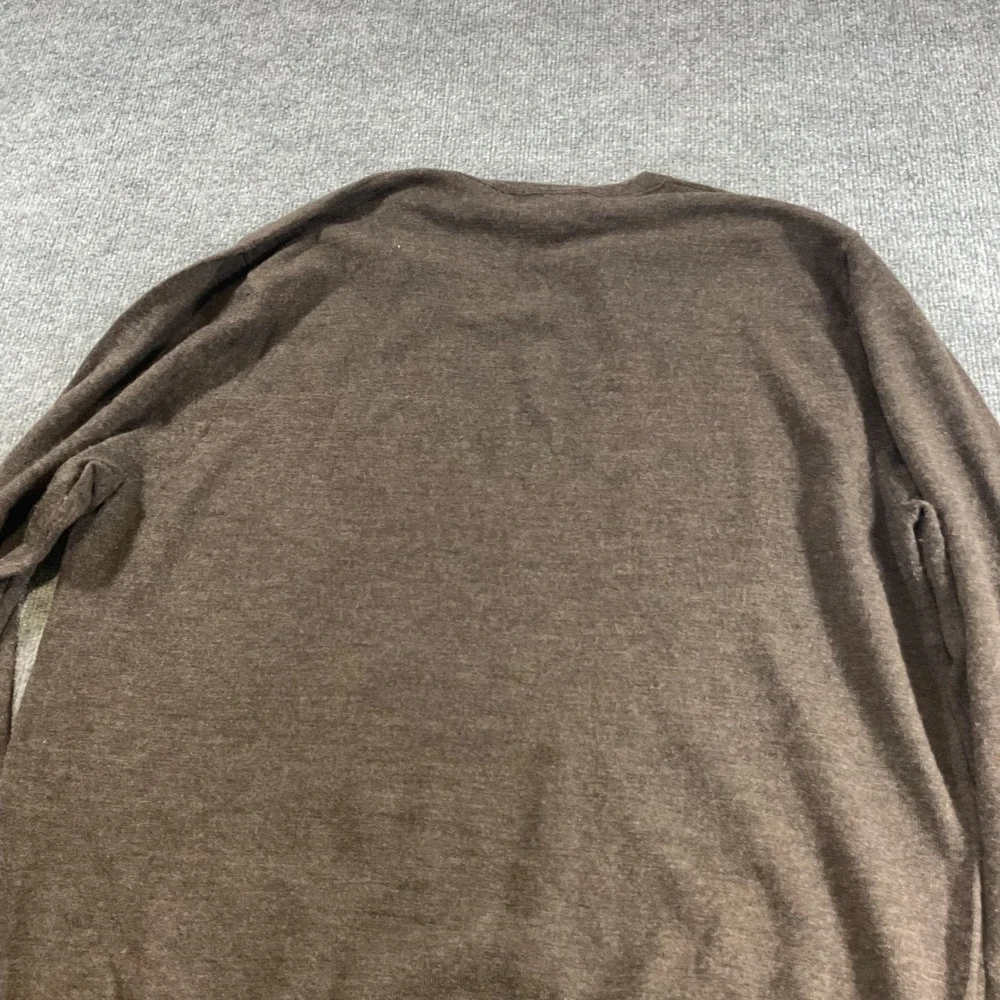 Banana Republic Mens XL Brown 100% Merino Wool V-Neck Sweater Lightweight Knit